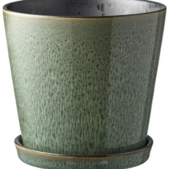 Gastro Pot With Saucer Ø14 cm, Black/Green