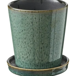 Gastro Pot With Saucer Ø10 cm Black/Green