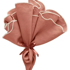 Gia Napkin 45x45 cm 2-pack, White / Brown