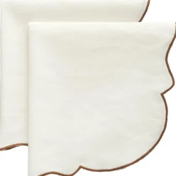 Gia Napkin 45x45 cm 2-pack, White / Brown