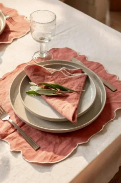 Gia Placemat 35x45 cm 2-pack, White / Blue