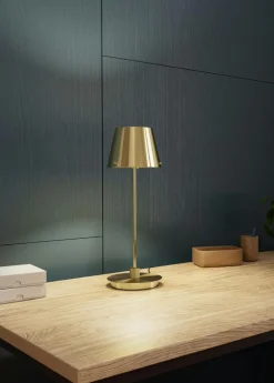Gil Il Grande Table Lamp, Satin Brass