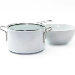 Glass Lid Brushed Steel, 20 cm