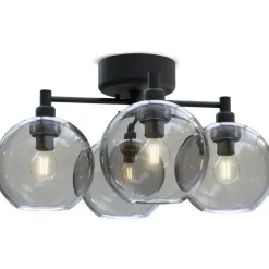 Gloria Flush Ceiling Light 460 mm, Brass / Smoked