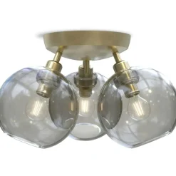 Gloria Flush Ceiling Light 330 mm, Brass / Clear
