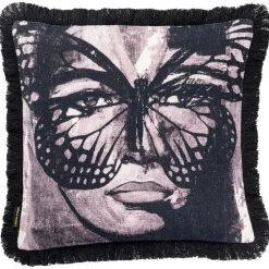 Golden Butterfly B&W Cushion Cover 50x50 cm, Black/White