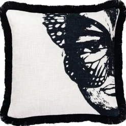 Golden Butterfly B&W Cushion Cover 50x50 cm, Black/White