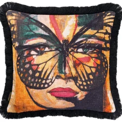 Golden Butterfly B&W Cushion Cover 50x50 cm, Black/White