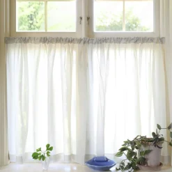 Grace Café Curtain Double Width 290x85 cm, White