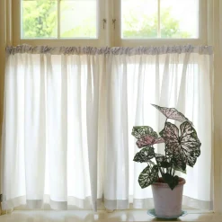 Grace Café Curtain Double Width 290x85 cm, White
