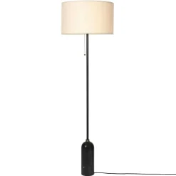 Gravity Floor Lamp, Black Steel / White