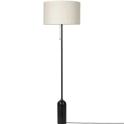 Gravity Floor Lamp, Black Steel / White