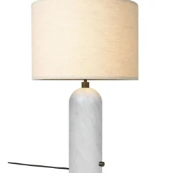Gravity Table Lamp Large, White Marble / White