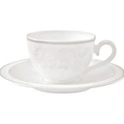Gray Pearl Coffee Cup With Saucer