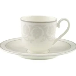 Gray Pearl Espresso Cup With Saucer