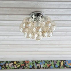 Gross Ceiling Lamp, Amber/Metal