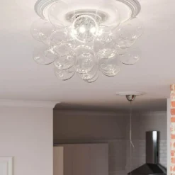 Gross Flush Ceiling Light 50 cm, Clear