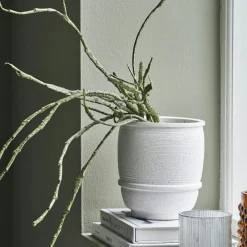 Ground Pot White, Ø14 cm H16 cm