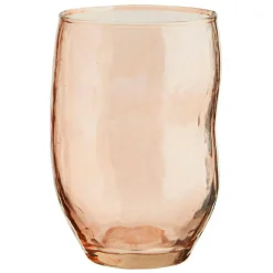 Hammered Drinking Glass 30 cl, Coral