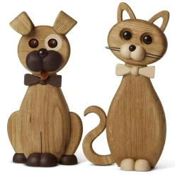 Hanging Happy Dog Wall Ornament, Oak