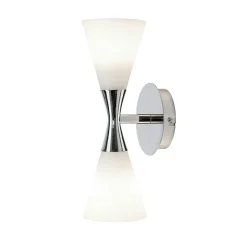 Harlekin Duo Wall Lamp, Chromium/White