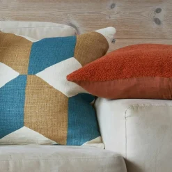 Hawa Cushion Cover 50x50 cm, Heaven Blue / Khaki