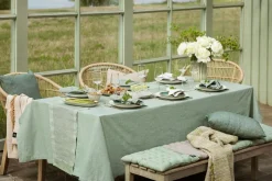 Hedvig Table Cloth Treated 140x310 cm Chambray, Silver / Beige