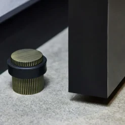 Helix Stripe Door Stop, Antique bronze