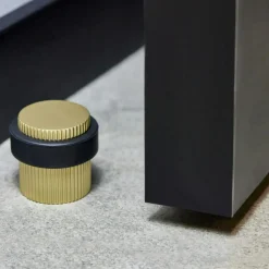 Helix Stripe Door Stop, Antique bronze