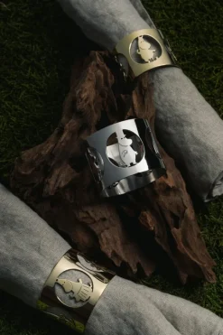 Hilke X Moomin Napkin Ring Moominpappa 2-pack, Brass