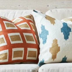 Hira Cushion Cover 50x50 cm, Aqua / Cactus Green