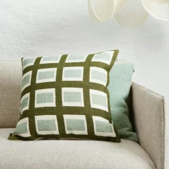 Hira Cushion Cover 50x50 cm, Aqua / Cactus Green