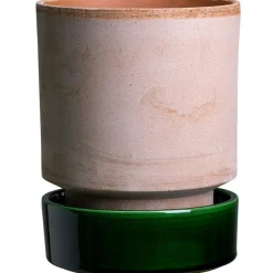 Hoff Flower Pot With Saucer Pink/Green Ø 14 cm