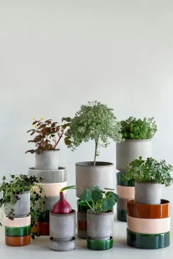 Hoff Pot With Saucer Grey/Green Ø21 cm