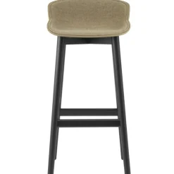 Hyg Bar Stool 75 cm, Upholstered Front, Olive / Black Oak