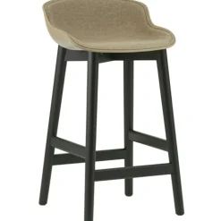 Hyg Bar Stool 75 cm, Upholstered Front, Olive / Black Oak