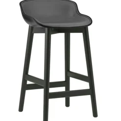 Hyg Bar Stool 75 cm, Upholstered Front, Olive / Black Oak