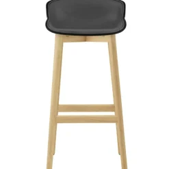 Hyg Bar Stool 75 cm, Upholstered Front, Sand / Oak