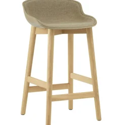 Hyg Bar Stool 75 cm, Upholstered Front, Sand / Oak
