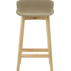 Hyg Bar Stool 75 cm, Upholstered Front, Sand / Oak