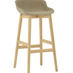 Hyg Bar Stool 75 cm, Upholstered Front, Sand / Oak