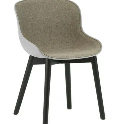 Hyg Chair, Upholstered Front, Dark Grey Melange / Black Oak