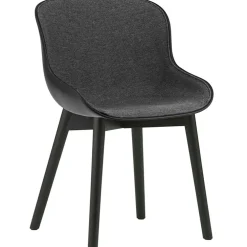 Hyg Chair, Upholstered Front, Dark Grey Melange / Black Oak