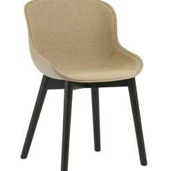 Hyg Chair, Upholstered Front, Dark Grey Melange / Black Oak