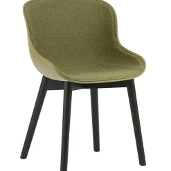 Hyg Chair, Upholstered Front, Dark Grey Melange / Black Oak