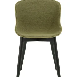 Hyg Chair, Upholstered Front, Dark Grey Melange / Black Oak