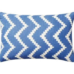 Ikat Sema Cushion 40x60 cm Outdoor, Blue / Off-white