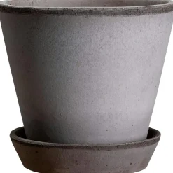 Julie Pot With Saucer Grey Ø12 cm
