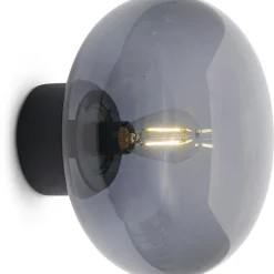 Karl-Johan Wall Lamp, Black Stained Oak /Smoked Glass