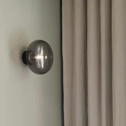 Karl-Johan Wall Lamp, Black Stained Oak /Smoked Glass